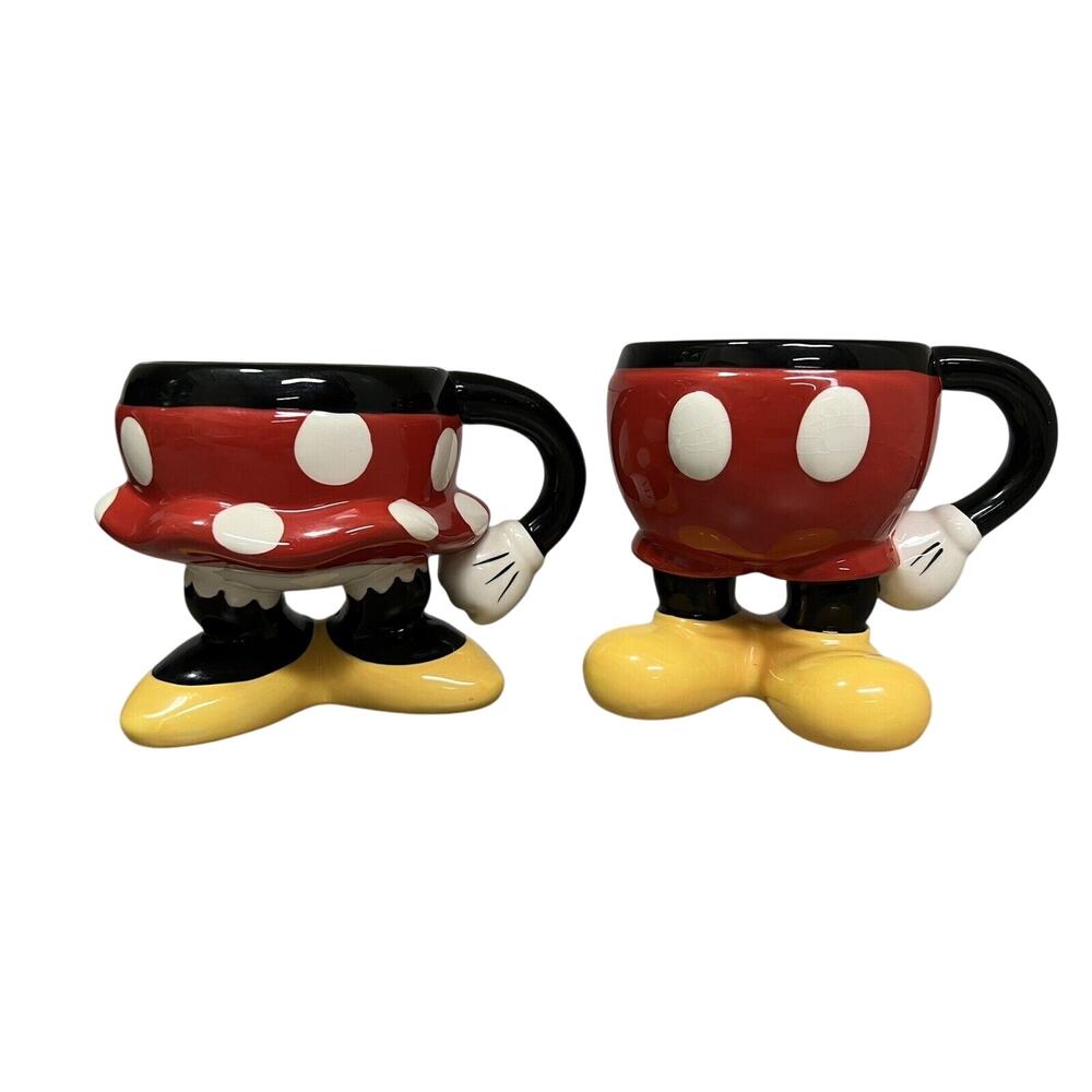 Walt Disney Theme Parks Mickey Mouse & Minnie Mouse Half Body Coffee Cups Mugs